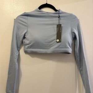YoungLA Sky Blue Long Sleeve Crop Top